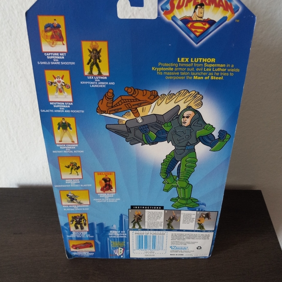 1996 Kenner Superman Lex Luthor With Kryptonite Armor And Launcher Action Figure - Picture 6 of 8